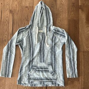 Ocean drive size small grey and navy hoodie sweatshirt